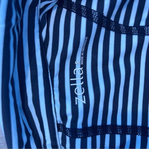 Zella Navy and White Striped Long Sleeve Swim Tee - Picture 5 of 5